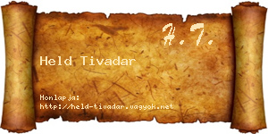 Held Tivadar névjegykártya